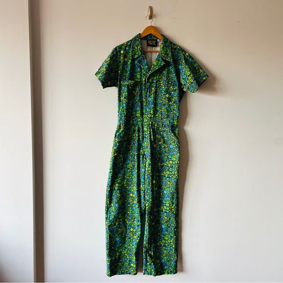 Big Bud Press Rare jumpsuit moss blossom print Size Large - Picture 2 of 9